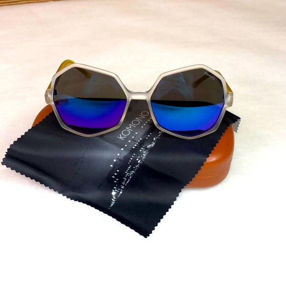KOMONO Sunglasses NEW Geometric Bonnie Ice Lemon Neon Blue Yellow Festival main image 6